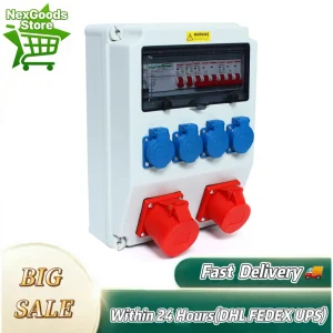 Quadro di Distribuzione Elettrica, Scatola Elettrica a Parete, Quadro di Distribuzione con Interruttore e Prese per Cantieri Edili, Officine