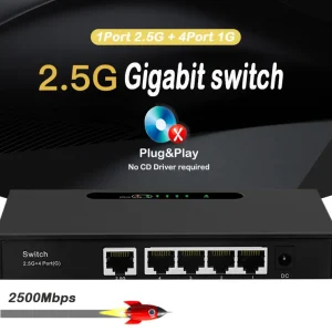 Desktop 1000Mbps 2500Mbps 2.5G Gigabit Switch di rete Switch Gigabit Switch Ethernet di rete hub Lan RJ45 Internet Splitter auto