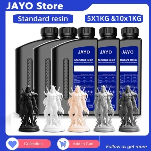 JAYO 5KG e 10KG Stampante 3D Resina standard 405nm Resina UV per stampante LCD 3D Materiale per la stampa Facile da stampare Buona precisione