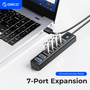 ORICO USB 3.0 HUB 7 porte Splitter Trasmissione ad alta velocità Tipo C HUB Espansione portatile Computer Accessori per computer