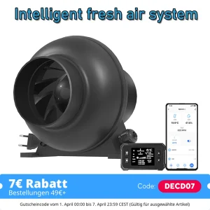 Ventola di ventilazione canalizzata EC C1, intelligenza collegata al WIFI di rete, con controller regolabile, 100 mm (4 pollici)