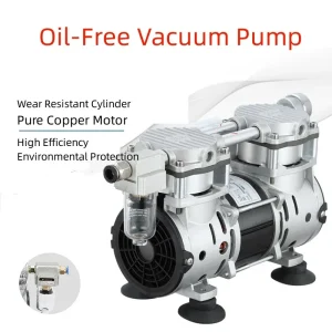 Pompa per vuoto silenziosa senza olio piccola 220V Pompa per vuoto da laboratorio di pompaggio Pompa ad aria a pressione negativa Uso industriale