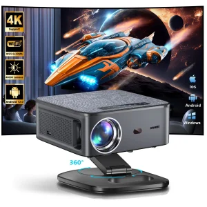 Proiettore XIWBSY 2025 T08, 40000 Lumen, Proiettore Android con Decodifica 8K, AutoFocus, Proiettore LED 1080P, Home Theater Beamer