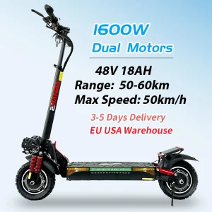 Emba X4 EU USA In magazzino 2*800W potente doppio motore elettrico Kick Scooter 10 pollici fuoristrada pneumatico E Scooter 50-60km