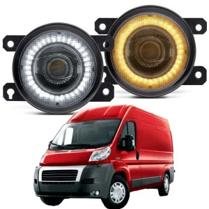 2 X Auto LED Lente Fendinebbia Montaggio Per Fiat Ducato 250-290 2014-2020 30W 4000LM Angel Eye Luce di marcia diurna DRL H11 12V