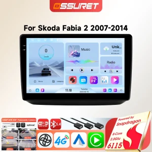 Autoradio Schermo Android per Skoda Fabia 2 542 2007 – 2014 Carplay Car Stereo Lettore multimediale GPS Som Automotivo 6115 WIFI DSP