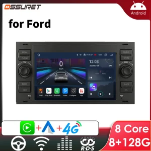 2 DIN Android Autoradio Multimediale per Ford Mondeo S-max Focus Kuga C MAX Galaxy Fiesta Transit Fusion Connect Kuga Carplay Scre