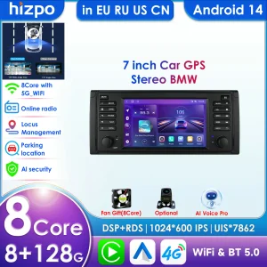 omobile 8 + 128G 2 Din Android 13 Lettore Multimediale di Navigazione per BMW E39 E53 M5 1995-2003 Audio Estéreo BT GPS Wifi Carplay Autoradio
