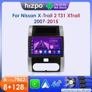 Hizpo 2 Din Android per Nissan X-Trail X Trail 2 T31 2007 – 2013 2015 autoradio lettore Video multimediale navigazione GPS Carplay