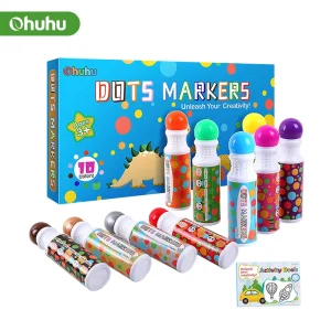Ohuhu Lavabile Grandi Dot Makers Penna Bingo Mini Graffiti Penna che scorre Vernice lavabile Penna firma Penna per acquerello Strumenti di pittura