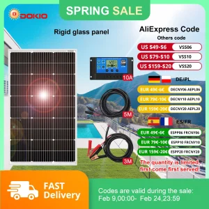 Dokio 18V 100Wset 200Wset 400Wset Impermeabile Nuovo Controller del Pannello Solare Rigido Per La Carica Domestica 12V Batteria Per Auto Monocristallina