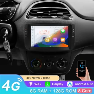 Hizpo 9 ”Carplay 4G 2 Din Android 13 Autoradio per Fiat Linea 2012 – 2015 Fiat Punto EVO Multimedia Video GPS DSP Autoradio RDS