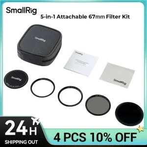Kit filtro attaccabile 5-in-1 SmallRig Kit filtro ph 2-32 e CPL e 1/4 effetto nebbia nera (67mm) con filtri a nebbia nera 4726.