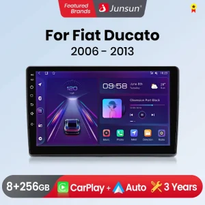 Junsun Wireless CarPlay Android Auto autoradio per Fiat Ducato Peugeot Boxer 2 Citroen Jumper 2 2006 – 2023 GPS Multimedia 2 din