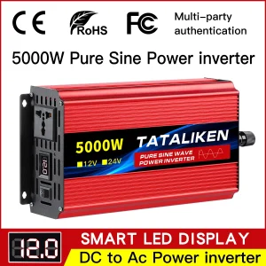 inverter a onda sinusoidale pura da 12 V a 220 V 1600 W 2500 W 3500 W 4500 W Convertitore di tensione CC a CA 12 220 alimentatore per mini-auto