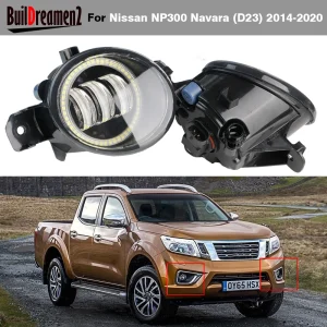 2 pezzi auto paraurti anteriore Angel Eye LED fendinebbia DRL gruppo lampada di marcia diurna H11 per Nissan NP300 Navara (D23) 2014-2020