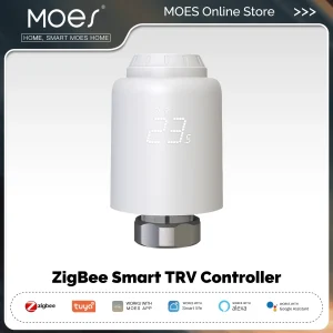 MOES TRV Tuya ZigBee Valvola termostatica per radiatore SmartLife Regolatore di temperatura per riscaldamento remoto wireless Controllo vocale Alexa