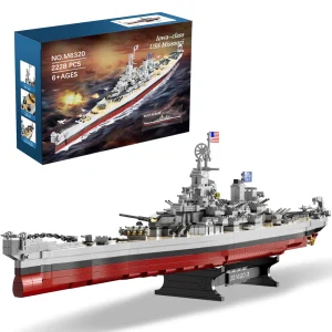2228PCS Kit di blocchi di costruzione della corazzata USS Missouri, kit di blocchi di costruzione del modello di corazzata di grandi dimensioni, collezione di navi da guerra per adulti, entusiasusi
