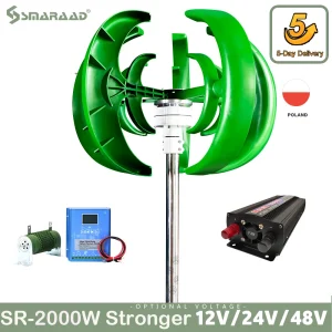 Polonia magazzino 2000W turbina verticale 12v 24V 48V turbina eolica ad albero verticale forte energia per funzionamento a bassa velocità del vento
