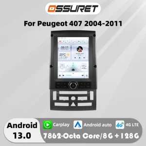 9.7 “7862 Android 13 Auto autoradio per Peugeot 407 cc SW 407CC 2004-2011 Autoradio lettore multimediale GPS Stereo 360 Cam Carplay