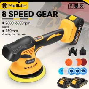 MELLWIN 150 millimetri Cordless Auto Elettrica Lucidatore 8 Regolazione Auto Lucidatura Ceretta Levigatura Strumento di Potere Per Makita 18V Batteria Spille