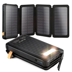Banca di energia solare esterna 20000mAh Pannello solare di grande capacità Viaggio esterno Caricatore solare per telefono cellulare Powerbank solari per il campo