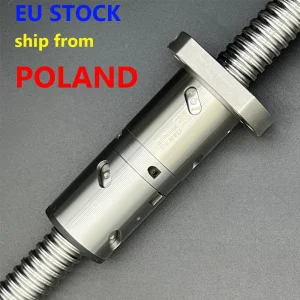 Polonia stock C5 Vite a ricircolo di sfere lavorata 1605 Vite a ricircolo di sfere DFU1605 Doppio dado per vite a ricircolo di sfere personalizzabile per parti della stampante 3D CNC