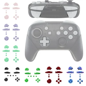 eXtremeRate Set completo di pulsanti di ricambio con strumenti per controller Nintendo Switch Pro, riparazione chiavi ABXY D-pad ZR ZL LR