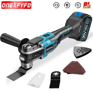 ONEKFYFD Trimmer a velocità variabile oscillante senza spazzole Sega per ristrutturazione Macchina elettrica Strumento multifunzione per batteria Makita 18V