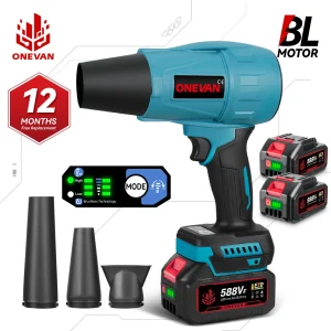 ONEVAN 3500W Brushless Elettrico Turbo Ventilatore Jet Fan 300000RPM Soffiatore di Foglie Polvere Che Soffia Strumento di Potere Per Makita 18V Batteria Spille