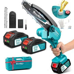 Sega elettrica Seesii da 15,2 cm Mini motosega a batteria da 6 ” Sega da potatura da giardino ricaricabile per la lavorazione del legno per batteria Makita 18V ﻿ spilla