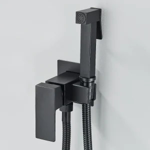 Rubinetto per doccia per bidet nero opaco Rubinetto per bidet in ottone massiccio Musulmano Ducha Higienica Miscelatore acqua calda fredda Rubinetti per WC