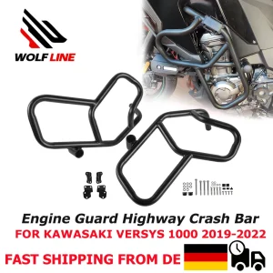 WOLFLINE Barre Paramotore per Kawasaki Versys 1000/SE 2019-2024, Protezione Motore e Telaio per Versys1000 SE