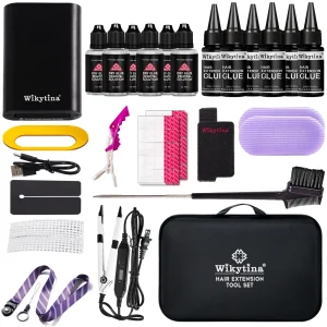 Set di estensioni per capelli V Light con tecnologia del kit di estensioni dei capelli con colla UV e strumenti per un facile applicazione e risultati di qualità del salone