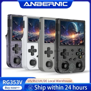 ANBERNIC RG353V RG353VS Console di gioco portatile retrò Schermo IPS da 3,5 pollici RK3566 Lettore video portatile 4000+giochi Supporto Maniglia cablata