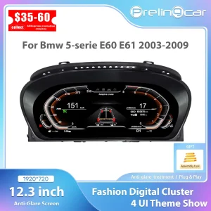 Cruscotto digitale da 12.3 ” per BMW Serie 5 E60 E61 E63 E64 2003 4 5 6 7 8 9 anni Ccc Cic Snelheidsmeter Virtuele Cockpit Voor
