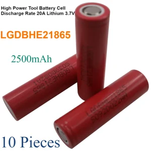 LGDBHE21865 2500mAh 10 Pezzi Batteria per Utensili Ad Alta Potere Tasso di Scarica 20A Al Litio 3.7V INR18650 Li-Ion 3.6V 2.5Ah