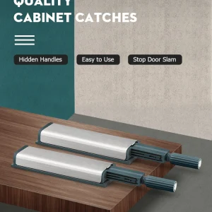 KAK 10 pezzi chiusure per armadietti in acciaio inossidabile push to open maniglia per armadio nascosta hardware per porta dell’armadio con chiusura morbida