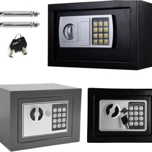 DayPlus 4.6L/8.5L/16L Cassaforte per mobili Cassaforte a doppia punta Cassaforte in ferro e acciaio con serratura e 2 chiavi per contanti aziendali/argenti/gioielli