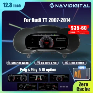 Cruscotto digitale Prelingcar da 10,25 ” per Audi TT 2008-2015 anni Pannello LCD per auto Tachimetro Cockpit virtuale