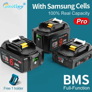 Batteria Waitley Pro per utensili elettrici Makita 18V batterie ricaricabili con celle Samsung / accessori per utensili BL1860 di ricambio