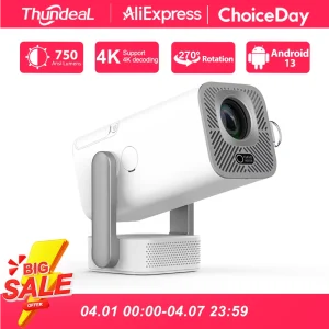 Proiettore Full HD ThundeaL TD80 Pro 1080P 2K 4K TD80Pro TD80W Aggiornato con WIFI, Mini Proiettore Android 3D LED per Home Theater