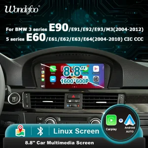 8.8 ”Wireless CarPlay Android Auto Linux Autoradio Schermo Multimediale Per BMW Serie 5 3 E60 E61 E62 E63 E90 E91 E92 E93 M3 GPS