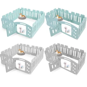 Penna per cani, H60 cm, 3/5/7+1 pannelli, con porta con serratura, plastica riciclata, custodia per cuccioli, per corse di conigli, interni, esterni, box