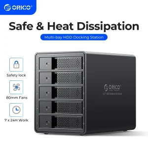 ORICO Serie 95 Multi Bay 3.5 ”SATA a USB3 HDD Docking Station Custodia HDD Custodia HDD in alluminio per Altcoins Mining