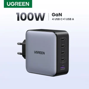 UGREEN 100W GaN Caricatore 5 Porte USB C Caricatore QC4.0 3.0 PPS Per MacBook Air Laptop Tablet PDFast Caricatore Per iPhone 16 15 14 Pro