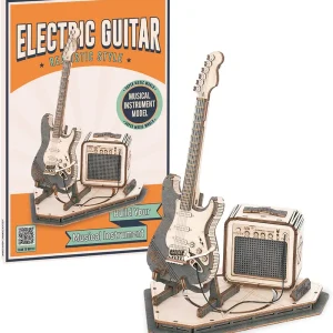 Kit Modello Chitarra Fai-da-Te Robotime, Puzzle 3D per Bambini, Kit Artigianali in Legno per Costruire, Gioco Rompicapo, Regalo Creativo per Adolescenti e Adulti