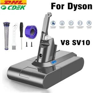 Batteria di ricambio da 6000mAh 21.6V per Dyson V8 aspirapolvere portatile assoluto batteria Dyson V8 batterie serie V8 SV10