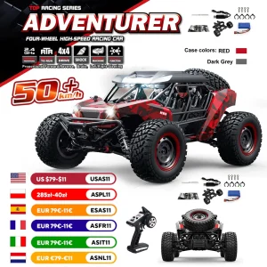 16106 1:16 50KM/H 4WD RC Auto con telecomando a LED Auto fuoristrada Drift Monster Truck ad alta velocità per bambini vs Wltoys 144001   Giocattoli