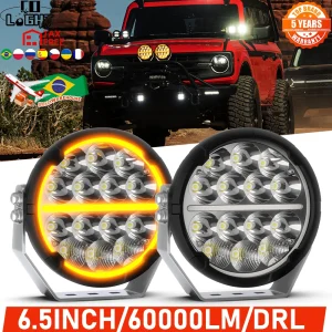 CO LIGHT NEW 6.5 pollici Round LED Work Light 60000lm DRL Spot Flood Combo IP68 6900K SUV proiettore lampada per fuoristrada ATV 4×4 12V 24V